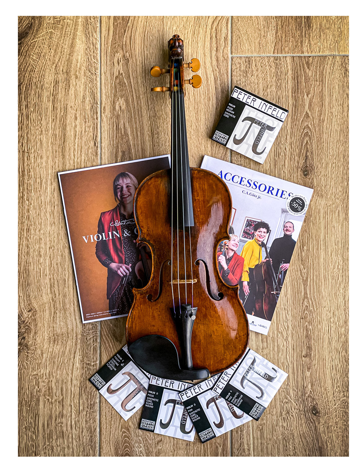 Saitenhalter Violine, Ebenholz, franz. Form, ZA-7483E-110/112/115